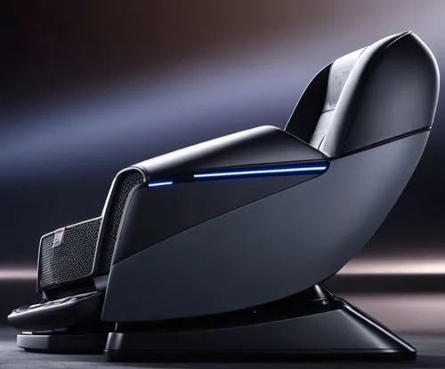 a modern desk sitting on top of a black chair,polycom,oticon,office chair,alienware,new concept arms chair,plantronics,Photography,General,Realistic