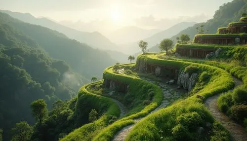 rice terrace,mountain road,mountainous landscape,mountain highway,winding road,hushan,mountain slope,ha giang,green landscape,hiking path,tianchi,wudang,steep mountain pass,mountain landscape,mountain scene,road of the impossible,yunnan,mountain village,rice terraces,guizhou,Photography,General,Realistic