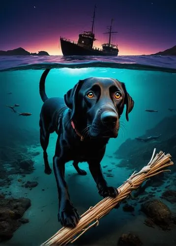 wyland,labrador,bluenose,crusoe,labrador retriever,schooner,Conceptual Art,Sci-Fi,Sci-Fi 21