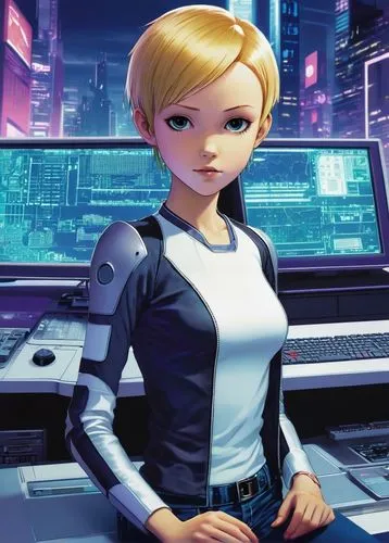 liara,arisia,lyoko,cybertown,cyberangels,cyberia,cortana,girl at the computer,gwen,amora,pitchwoman,fembot,cyberstar,holtzman,xeelee,female doctor,femforce,ezri,cybertrader,cyberpatrol,Illustration,Paper based,Paper Based 12