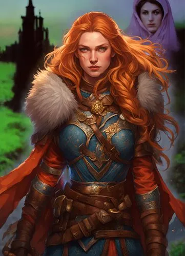 merida,fantasy portrait,celtic queen,dwarf sundheim,female warrior,sterntaler,fantasy woman,heroic fantasy,eufiliya,samara,game illustration,elza,male elf,custom portrait,portrait background,artemisia,joan of arc,violet head elf,fantasy art,mara