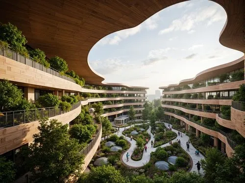 interlace,safdie,futuristic architecture,bjarke,seidler,biopolis,ecotopia,arcology,terraformed,scampia,streamwood,esade,europan,blavatnik,embl,masdar,cupertino,skyways,ecovillages,terraforming