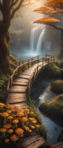 fantasy landscape,wooden bridge,the mystical path,fantasy picture,cartoon video game background,japan landscape,nature wallpaper,wooden path,flooded pathway,pathway,adventure bridge,landscape background,forest path,winding steps,nature landscape,fairytale forest,the path,nature background,fairy forest,beautiful landscape,Illustration,Black and White,Black and White 32