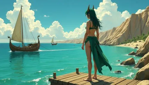 earthsea,sindbad,amphitrite,atlantica,mermaid background,emerald sea