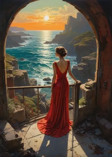 dubbeldam,hildebrandt,fantasy picture,donsky,nestruev,man in red dress,Illustration,Realistic Fantasy,Realistic Fantasy 06