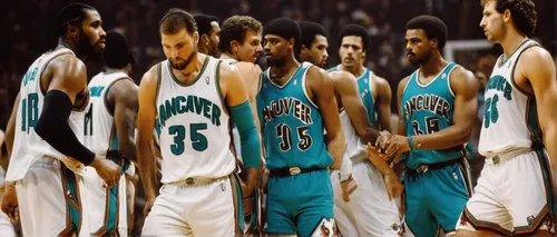 Write a dramatic poem capturing the rise and fall of the Vancouver Grizzlies.,teal digital background,nba,starters,huddle,warriors,basketball,offense,grizzlies,the fan's background,knauel,red auerbach