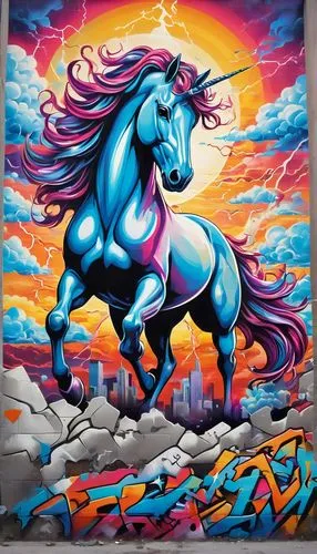 pegasys,unicorn art,colorful horse,painted horse,welin,pegaso,nikorn,chevaux,unicorn,pegasus,frison,darkhorse,unicorn background,grafite,pegasi,cheval,graffiti art,fire horse,pegasystems,skyhorse,Conceptual Art,Graffiti Art,Graffiti Art 09