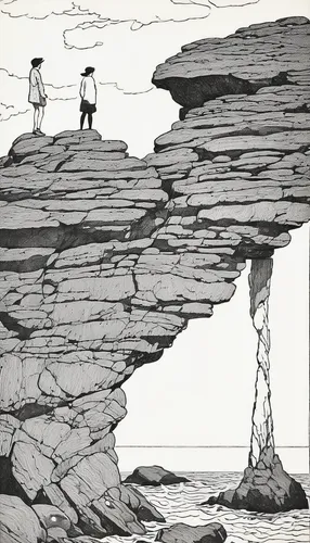 split rock,sea stack,rock stacking,rock balancing,cool woodblock images,limestone cliff,rock formation,geological,geological phenomenon,outcrop,cliffs,chasm,cliff,geology,rock erosion,cliff face,rock fishing,cliff top,the cliffs,rock formations,Illustration,Black and White,Black and White 24