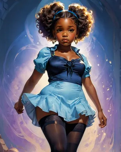 little girl fairy,rosa 'the fairy,sarafina,little girl twirling,fantasy portrait,bioshock,magicienne,mystical portrait of a girl,rosa ' the fairy,fantasia,mignone,afrofuturism,world digital painting,fairy tale character,little girl in wind,storybook character,fantasy art,lumidee,serafina,rasputina,Illustration,Realistic Fantasy,Realistic Fantasy 32