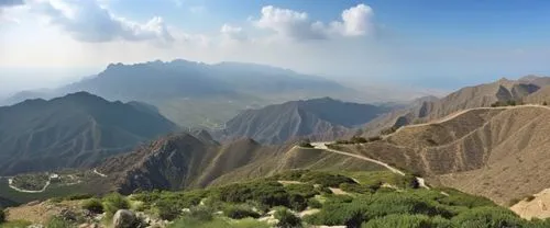 platform, view platform on Abha, Saudi Arabia mountains, connected with path sorrounded by greenary,passu,tianchi,kassala,steep mountain pass,mountainous landscape,jebel,machu picchu,marvel of peru,ma