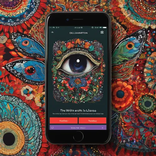 Write a review for the Lensa app.,kaleidoscope website,eye scan,mandala background,color picker,kaleidoscope,kaleidoscope art,home screen,cosmic eye,retina nebula,the app on phone,all seeing eye,red-e