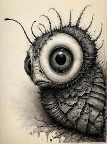 cecropia,diterlizzi,infraorbital,ammonoid,charcoal nest,owl drawing,stereocilia,cochlea,shelled gastropod,eye butterfly,trilobyte,boobook owl,eyeball,insectorum,drilliidae,ammonite,hypsodont,owl butterfly,koru,occulta,Illustration,Black and White,Black and White 16