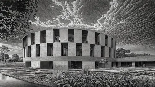 planetarium,panoramical,escher,matruschka,guggenheim museum,lecture hall,auditorium,observatory,school design,aqua studio,composite,futuristic architecture,spherical image,contemporary,panopticon,coro