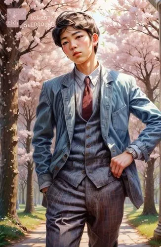 takato cherry blossoms,chidori is the cherry blossoms,the cherry blossoms,japanese sakura background,sakura tree,sakura trees,japanese cherry,john lennon,walking man,cherry blossom,sakura blossom,cherry blossoms,cherry tree,anime japanese clothing,cherry trees,cold cherry blossoms,choi kwang-do,man in pink,sakura background,yukio