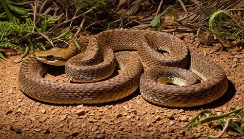 A cartoon saw-scaled viper, in the style of Scooby Doo.,sharptail snake,plains gartersnake,african house snake,indian cobra,hognose snake,northern copperhead,brown snake,rubber boa,yellow python,groun