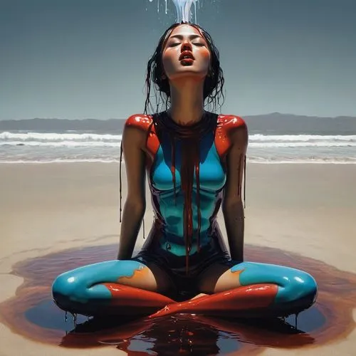 bodypainting,bodypaint,body painting,thorgerson,water lotus,promethea,neon body painting,root chakra,meditator,vinoodh,body art,meditate,immersed,homogenic,earth chakra,lotus position,pranayama,mediating,psytrance,surface tension,Illustration,Realistic Fantasy,Realistic Fantasy 07