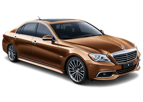 Brown sedan car, clip-art style, shiny metallic paint, curved body lines, sloping roof, large headlights, chromed bumper, wheels with alloy rims, 3/4 composition, low-angle view, soft focus, warm ligh