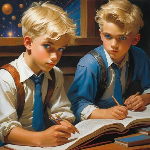 children studying,leyendecker,schoolmasters,schoolchildren,prodigies,hildebrandt,Conceptual Art,Fantasy,Fantasy 04