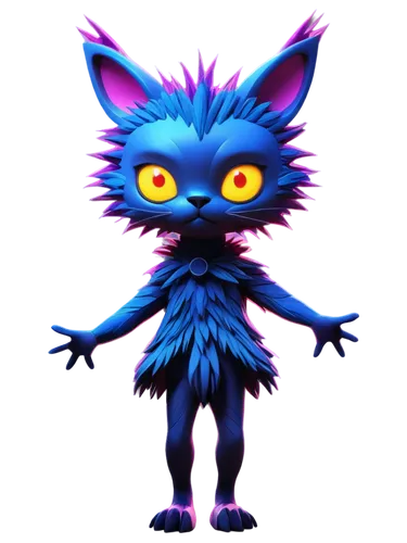 haunter,bluesier,furby,dorante,lumo,kosmo,chua,blukat,zillur,chromaffin,cat on a blue background,ori,skitter,mogwai,scourge,glowworm,heimerdinger,purgatoire,petrify,fimian,Illustration,Paper based,Paper Based 27