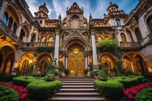 dolmabahce,mumbai,budapest,bangkok,haunted cathedral,macau,quito,porto alegre,guayaquil,cathedral,kolkata,theed,ornate,chhatris,basilique,delgada,grandeur,santiago,yangon,gothic church,Illustration,American Style,American Style 10