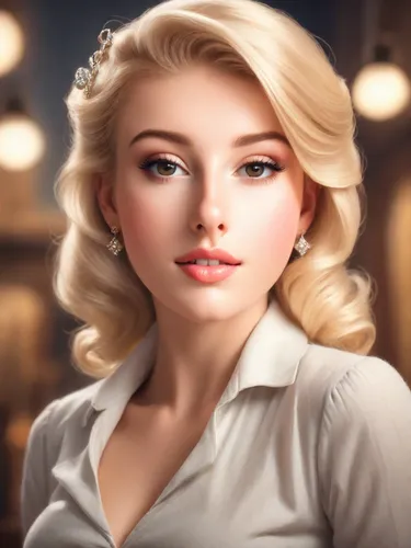 blonde woman,elsa,romantic portrait,marylyn monroe - female,blonde girl,realdoll,blond girl,fantasy portrait,marylin monroe,women's cosmetics,vintage makeup,romantic look,marilyn,portrait background,natural cosmetic,vintage woman,retro pin up girl,vintage girl,cinderella,the blonde in the river,Photography,Commercial