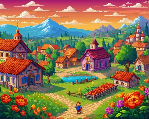 fall landscape,autumn landscape,aurora village,oktoberfest background,autumn background,alpine village,mountain village,autumn theme,autumn mountains,autumn idyll,autumn scenery,autumn day,mushroom landscape,fairy village,harvest festival,home landscape,autumn camper,farm landscape,escher village,colors of autumn,Unique,Pixel,Pixel 05