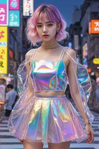 harajuku,prismatic,japanese kawaii,prism,disco,anime japanese clothing,japanese idol,futuristic,see-through clothing,miso,city trans,shibuya,aura,iridescent,pastel colors,anime girl,tokyo ¡¡,soft past