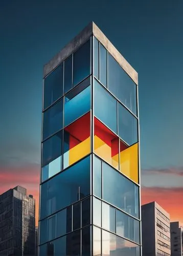 mondrian,antilla,glass building,tetris,mondriaan,rubik,building block,escala,glass facade,glass facades,bauhaus,abstract corporate,rubik's cube,ethekwini,unikombank,colorful glass,cubic house,blokus,duesseldorf,vinokurov,Art,Artistic Painting,Artistic Painting 43