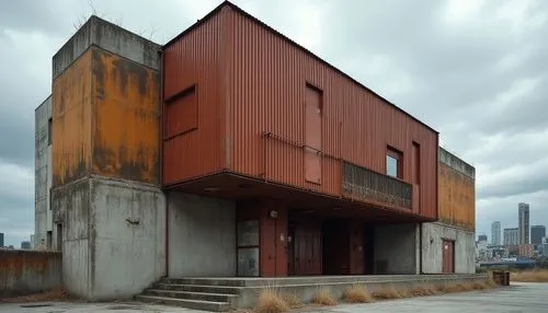 corten steel,shipping containers,snohetta,shipping container,cantilevered,adjaye,metal cladding,cantilevers,chipperfield,eyebeam,cubic house,reclad,containable,cargo containers,kimmelman,knoedler,boxcar,loading dock,exposed concrete,cube stilt houses,Photography,General,Realistic