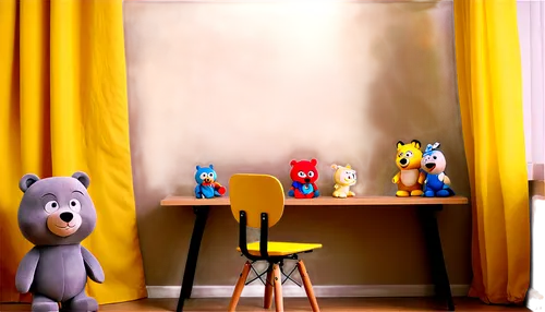 kids room,children's room,boy's room picture,plush figures,children's bedroom,children's interior,cartoon video game background,the little girl's room,3d teddy,blue room,plush toys,children's background,baby room,stuff toy,playing room,playroom,nursery decoration,interior decor,teddies,puppet theatre,Conceptual Art,Sci-Fi,Sci-Fi 07