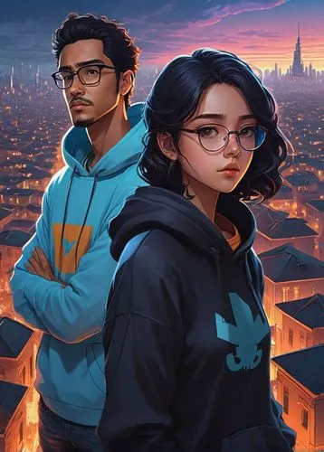 alexandria,ravenelli,parisiens,dusk background,francella,protagonistas,Illustration,Realistic Fantasy,Realistic Fantasy 28