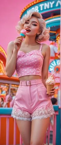 pink ice cream,retro pin up girls,retro pin up girl,pink background,retro woman,retro women,pinup girl,teacups,hula hoop,heart candy,retro diner,disney rose,pin-up model,rockabella,candy island girl,sugar pie,retro girl,sugary,marylyn monroe - female,pink flamingos,Conceptual Art,Fantasy,Fantasy 16