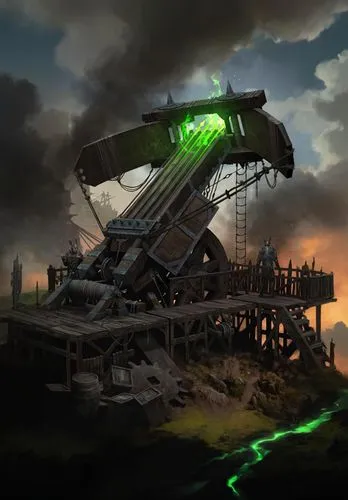 ship wreck,wastelands,futuristic landscape,tiberium,oddworld,industrial landscape,postapocalyptic,landship,post-apocalyptic landscape,mining facility,mining excavator,wasteland,industrial ruin,outpost,post apocalyptic,excavator,waterwheels,the wreck,the wreck of the ship,cosmodrome