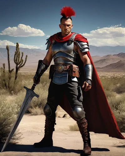 the roman centurion,roman soldier,centurion,gladiator,male character,sparta,rome 2,mercenary,dane axe,spartan,lone warrior,caesar,merzouga,greek,desert background,biblical narrative characters,game character,nero,male elf,red chief,Illustration,American Style,American Style 09