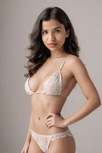 a woman is posing in a white bikini,devyani,shivdasani,vaishnavi,vedika,sannidhi,tejaswini,Photography,Realistic