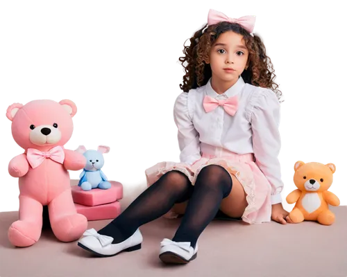 childrenswear,3d teddy,teddies,children's photo shoot,teddybears,soft toys,plush toys,gapkids,teddy bears,doll paola reina,photo shoot children,sanrio,cuddly toys,pink shoes,teddybear,pink bow,fashion doll,doll dress,kawaii girl,little girl in pink dress,Illustration,Black and White,Black and White 16