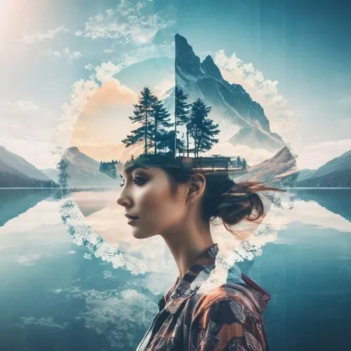 double exposure,photo manipulation,photomanipulation,mystical portrait of a girl,multiple exposure,image manipulation,virtual landscape,parallel worlds,photomontages,ampt,reflectional,reflect,photoshop manipulation,world digital painting,composited,woman thinking,reflection,reflects,compositing,polarities,Photography,Artistic Photography,Artistic Photography 07