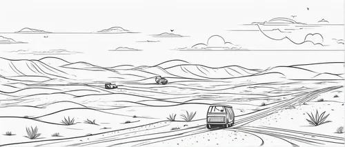 desert desert landscape,cactus line art,desert landscape,arid landscape,desert background,desert racing,desert run,moving dunes,the desert,mountain highway,desert,desert safari,mono-line line art,altiplano,road to nowhere,post-apocalyptic landscape,train route,long-distance train,car drawing,badlands,Illustration,Black and White,Black and White 04