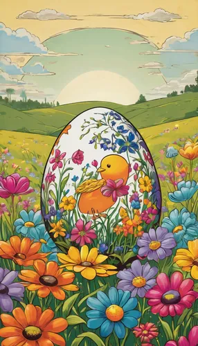 springtime background,painting easter egg,spring background,flower dome,globe flower,easter background,spring equinox,flower painting,floral background,yolk flower,painted eggshell,flower background,easter theme,blooming field,easter-colors,floral composition,spring nest,blanket of flowers,mirror in the meadow,nest easter,Illustration,Realistic Fantasy,Realistic Fantasy 21