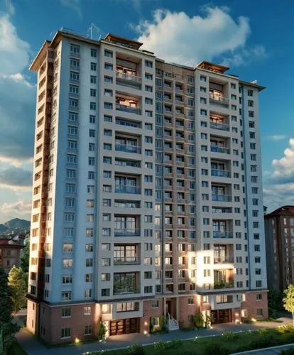 a very big building with some windows in it,condominia,vladikavkaz,residential tower,krasnaya polyana,appartment building,inmobiliaria,zelenograd,condominiums,italtel,residencial,zorlu,condominium,mgi