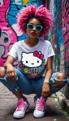 fundora,redfoo,punk,junipero,marmie,street fashion,makonnen,kelis,susie,girl in t-shirt,the style of the 80-ies,funkiest,fashionable girl,freaknik,skater,mapei,rollergirl,graffiti,punkish,fab,Illustration,Black and White,Black and White 20