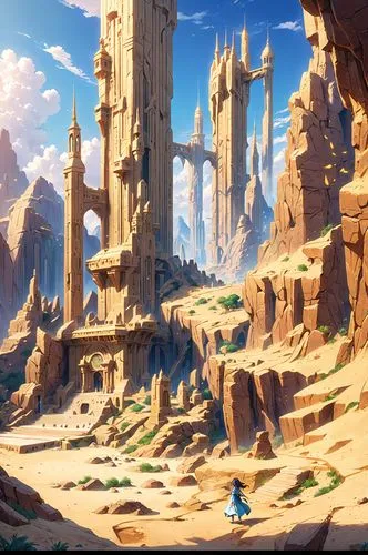 skylands,agrabah,tirith,symphonia,ancient city,platforming,abdallahi,arenanet,iconoclasts,fantasy landscape,canyon,citadels,alfheim,kingdoms,futuristic landscape,lufia,gondolin,dragonstone,kaitos,ruin