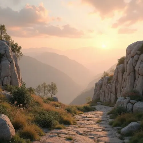 mountain stone edge,background with stones,the mystical path,alpine crossing,lycian way,alpine landscape,mountain landscape,rocky hills,pathway,mycenae,landscape background,cryengine,quartz sandstone peak woodland landscape,hiking path,fantasy landscape,drystone,mountain scene,delphi,mountainous landscape,the path,Photography,General,Realistic