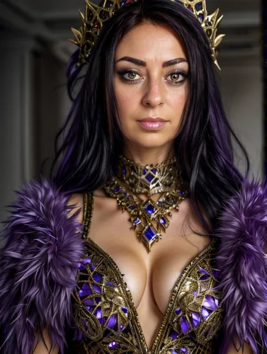 miss circassian,assyrian,celtic queen,purple,violet head elf,persian,cleopatra,gold and purple,purple and gold,female warrior,eurasian,fantasy woman,arabian,warrior woman,thracian,grape turkish,her,samara,sorceress,artemisia