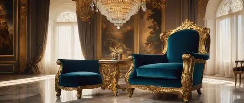 opulently,wing chair,opulence,royal interior,ritzau,the throne,kartell,royale,opulent,throne,baccarat,mobilier,neoclassical,chaise lounge,chambre,blue room,imperiale,furnishes,aristocracy,gustavian,Conceptual Art,Fantasy,Fantasy 05