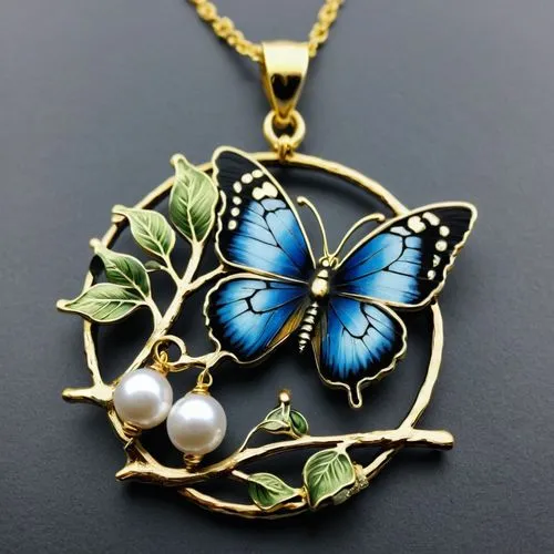 butterfly floral,ulysses butterfly,necklace with winged heart,enamelled,mariposa,mariposas,Conceptual Art,Daily,Daily 14