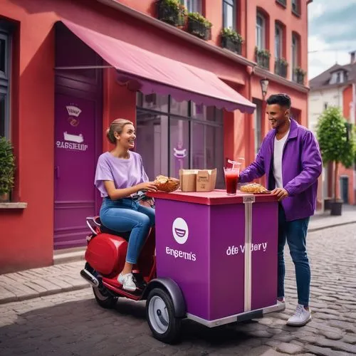 electric scooter,deliverymen,ocado,teliasonera,scooter riding,ice cream cart,Photography,General,Realistic