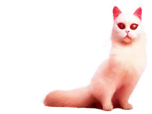 Furry white cat, hairball on floor, detailed fur texture, whiskers, bright curious eyes, pink nose, sitting posture, front paws together, soft warm lighting, shallow depth of field, 3/4 composition, r