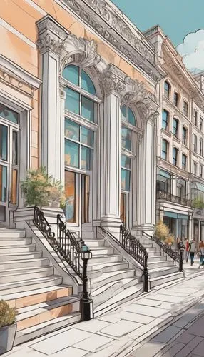 cornhill,sketchup,renderings,peabody institute,facade painting,goldsmiths,nihonbashi,benaroya,cornmarket,gastown,3d rendering,yorkville,athenaeum,broadmead,lothbury,threadneedle,ballston,marylebone,developments,aldermanbury,Illustration,Black and White,Black and White 05