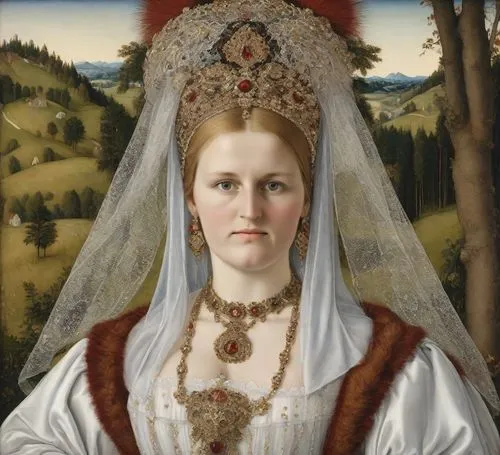 portrait of a woman,portrait of christi,the bride,elizabeth i,perugini,perugino,portrait of a girl,bridal,the angel with the veronica veil,mezzosoprano,bronzino,principessa,gothic portrait,tudor,bridal dress,eckersberg,rosnazura,bridalveil,elizaveta,magdalene